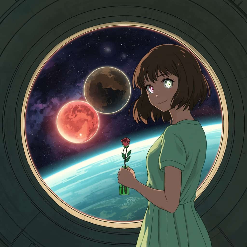 Woman with glowing eyes